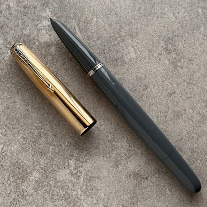 Parker 51 Vacumatic, Dove Gray, Gold Filled Lined Cap