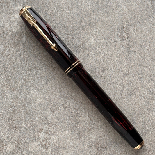 Parker Vacumatic JR; Burgundy Shadow Wave
