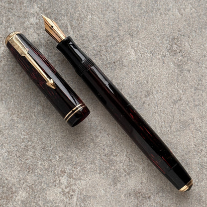 Parker Vacumatic JR; Burgundy Shadow Wave