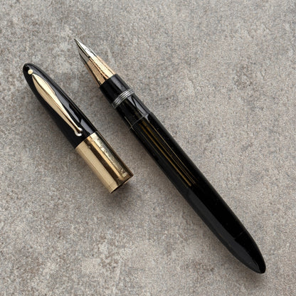 Sheaffer Triumph Vac-fil, Black Extra Wide Solid Gold Band